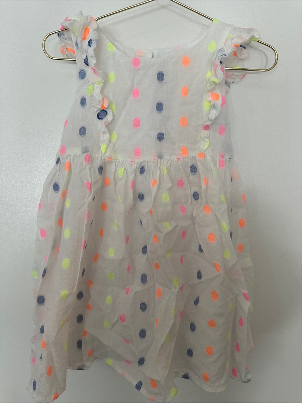 Tucker + Tate Neon Polka Dot Ruffle Sleeve Dress 3T Nordstrom